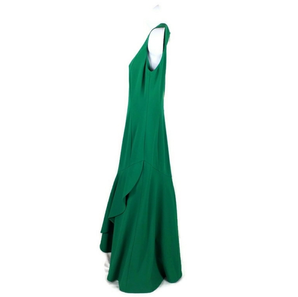 Calvin Klein Green Flounce Midi Sheath Dress Womens Size 4 - Picture 13 of 14